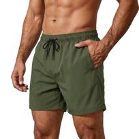 Men's Summer Drawstring Casual Shorts Men's Fashion Sports Shorts L armijos žalia spalva
