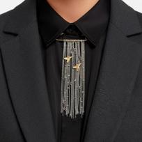 Exaggerated Metal Chain Multiple Tassels Brooches Clothing Accessories Five-pointed Star Stylish Pin Jewelry Accessories Gifts ONESIZE