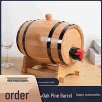 3L ąžuolo statinė raudonajam vynui - Medinė horizontalioji dovanų statinė 1L Barrel (Standard Tap)