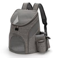 Nice Portable Foldable Mesh Pet Carrier Dog Backpack Breathable Bag Dog Cat Large Capacity Outdoor Travel Carrier Double Shoulder Bag S pilka spalva