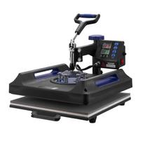 8 in 1 Heat Press Machine 15x15 in 30oz Tumbler Press T-Shirts Black+Blue