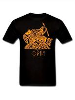 Men's Norse Mythology Odin Eight-Leg Thormasypnel T-Shirt - 50% Cotton Viking Norse Graphic Tee with Odin & Rune Design S