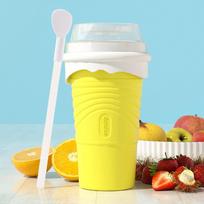 500 ML PASIDARYK pats greitai užšaldantis vasaros kokteilių puodelis, didelės talpos vėsinantis pieno kokteilių buteliukas, nešiojamas smulkinimo ir ledų gaminimo puodelis 500 ml geltona