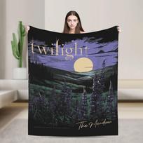 Twilight Saga Jacob Wolf Moon Loca Velvet Throw Fashion Blankets Retro Movie for Home Knitted Fashion Blanket Car Lightweight Portable Quilt 75x90cm