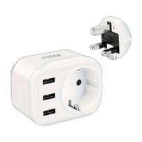 UK-EU kelioninis adapteris su USB