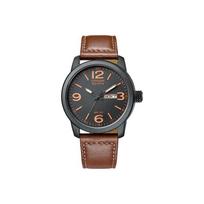 Citizen Eco-Drive serijos Šviečiantis Vandeniui atsparus Odinis Laikrodis Saulės Kvarco Mechanizmas Tikros Odos Dirželis Vyriški laikrodžiai Juodas BM8475-26EB Orange gray