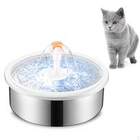 2.2L Pet Water Fountain Automatic Stainless Steel with Filter Drinking Bowl