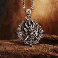 Japanese Black Samurai Pendant Gothic Pirate Armor Katana Necklace Personality Men\\'s Trend Punk Jewelry