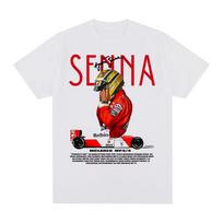 2026 Brazilijos Ayrton Senna marškinėliai Vintažiniai Grafiniai Per dideli Kvėpuojantys Medvilniniai Vyriški Moteriški Marškinėliai Nauji TEE TSHIR Hip Hop Gatvės apranga Per dideli Marškinėliai 4XL