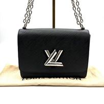 [Pre-Owned] Twist Chain Shoulder Bag Medium Black - Excellent #10METN0 ONE SIZE