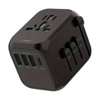 Universalus kelionių adapteris su USB,  Juoda