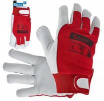 Geko darbo pirštinės, G73516, 9, raudona ir balta, izoliuotos, Velcro, ožkos oda, CE, EN-388