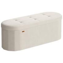 Saugojimo pufas 38x110x38 cm kreminis veliūras