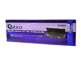 Geko smūginio veržliarakčio antgalių rinkinys 1/2” SW 10-30 MM gili, 78 MM Cr-Mo