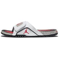 Air Jordan Hydro 4 Retro White Red Slippers 532225-104 41 balta