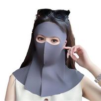 Cooling Summer Face Guard Full Mask for Sun Protection, Breathable Mask, UV Ice Silk Sunscreen Shield with Neck Gaiter Golf, Hiking Fishing & Outdoors tamsiai pilka spalva