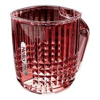 Mouthwash Cup Drop-Resistant Easy To Clean Transparent Bathroom Rinse Cup with Handle Bathroom Accessory rožinė