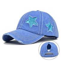 Adjustable Vintage Baseball Cap Cotton Spicy Girls Hat Fashion Y2k Star Baseball Hat  for Female mėlyna