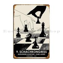 Chess Convention Poster Metal Plaque Living Room Club Printing Garage Wall Decor Tin Sign Poster 20x30cm（7.8x11.8inch）