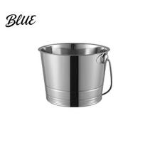 Easy Clean Ice Bucket Stainless Steel Bucket with Handle Portable Beverage Tub Mirror for Bar Use Polished Durable Bars Parties KTV Cooler 1L sidabras