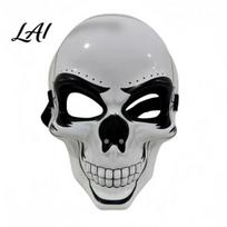 Lightweight Halloween Face Mask Skull Mask PVC Ghost Head Prop for Creepy Cosplay Party Masquerade Costume Haunted House Versatile Black And White