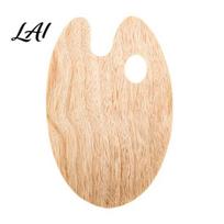 Easy to Clean Paint Palette Wooden Palette Square Oval Shaped Artist Painting Tray with Acrylic Mixing Thumb Hole for Watercolor Oil Paint, Small Ellipse