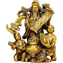 Aris & Juno Brass Three Immortals Feng Shui Statue (Fu Lu Shou) – Symbol of Blessings, Prosperity & Longevity, Figurine for Home, Altar or Living Medium