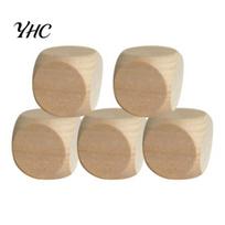 Wooden Dice Set 5Pcs 2/3/4/5/6/7CM Rounded Corner Six-Sided Giant DIY Hand Painted Gaming Heavy Duty Block Cube Game Night Props 2cm