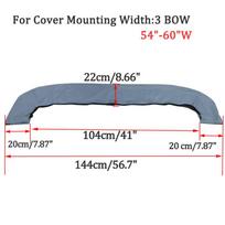 600D 3 Bow Bimini Top Boot Cover No Frame Waterproof Yacht Boat Cover With Zipper Anti UV Dustproof Cover Marine Accessories 54-60w