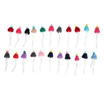 22pcs Pompon Decoration Mini Wool Hats Polyester Knitting Accessories  DIY Art And Craft