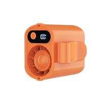 Hands-free Semiconductor Fan Digital Display USB Charging Home Office 100 Adjustable Speeds Wearable Waist Umbrella Clip-on Fan oranžinė