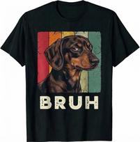 Dachshund Bruh Retro Dog Wiener Doxie Lover T-Shirt 3XL