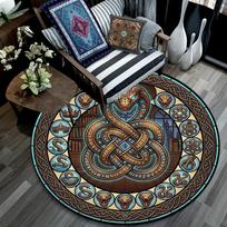 Runic Serpent Mandala Round Football Size 5 Adult Ball Suitable for Training Matches and Outdoor Team. 80cm x 80cm