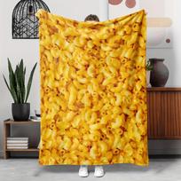 [Cartoon Flannel Blanket] Cozy Cartoon Macaroni & Cheese Flannel Throw Blanket - Soft, Warm, and Allergy-Friendly for Couch Size: 75*100cm, Weight: 230 GSM