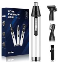 Painless Nose and Ear Trimmer - 4 in 1 USB Rechargeable Electric Nose and Ear Trimmer - Painless and Professional Eyebrow Trimmer for Men and Women