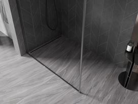 Mexen Kioto-F L dušo sienelė Walk-in su rėmu 60 x 202 cm, skaidri 8 mm, matinė pilka - 800-060-174-66-00