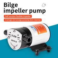 Motor boat bilge pump 12V automatic drainage pump large flow yacht centrifugal impeller self-priming pump SFSP1-080-003-02