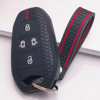 Silicone Car Key Fob Cover for Peugeot 3008 5008 2008 308 508 Citroen C4 C5 C6 C3 Aircross C4 Picasso with Keychain Key Shell Accessory juoda