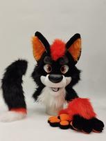 Orange Husky Dog Fursuit Mascot Costumes Accessories Head and Tail for Adults Halloween Christmas Fancy Party Props One Size One Size