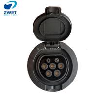 ZWET  EV IEC62196charging Socket Type2  European standard EV charging Type 2 connector for without socket  For 32A Type2 juoda