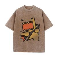Domo Roko Gitaros Grafinis Spaudas Vintage Išplėštas Rudas Laisvalaikio Animacinis T-shirt S įvairiaspalvis