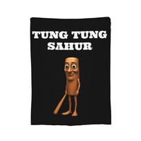 Tung Tung Tung Sahur Knitted Blanket Flannel Italian Brainrot Ultra-Soft Throw Blanket for Bed Bedspread Size: 75*100cm, Weight: 230 GSM
