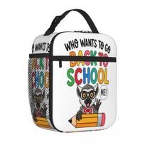 Bestselling Funny Lemur Back To School Pencil Boys Girls Kids Military Style Food Cooler Bag Teen School Canvas Lunch Bag One Size