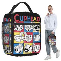 Cuphead Design Insulated Lunch Bag for Women Office Cooler Thermal Food Box Tote Portable Lunch Boxes Container One Size