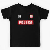 Dark Distressed Polska Soccer, Poland Football Kids T-Shirt 120