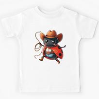 Western Rodeo Cowboy Outfit Hat Ladybug Texas Animals Kids T-Shirt 140