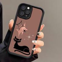 Mid Century Black Cat Phone Case For IPhone 17 Air 16 E 15 14 Plus 13 12 11 Pro Max Black Sky Eye Stepped Protective Case iPhone 14 Pro