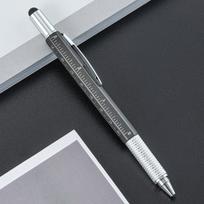 6-in-1 Multifunctional Pen with Touch Screen Stylus, Screwdriver, and Ruler 1PC pilka