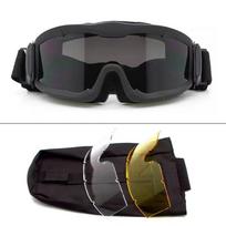Tactical Safety Goggles Cycling Hiking Off-Road Sports Impact Resistant Anti-Fog PC Lens Full Frame Unisex Black