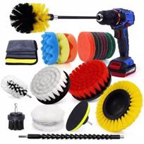 23pcs Industrial Grade PP Material Brush Drill Attachment Set Cordless Cleaning Brush for Car Tile Shower Bathroom Stainless 23pcs